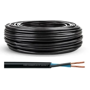 Cabo Fio Flexível Pp 2×2,5mm Preto 50metros Sil