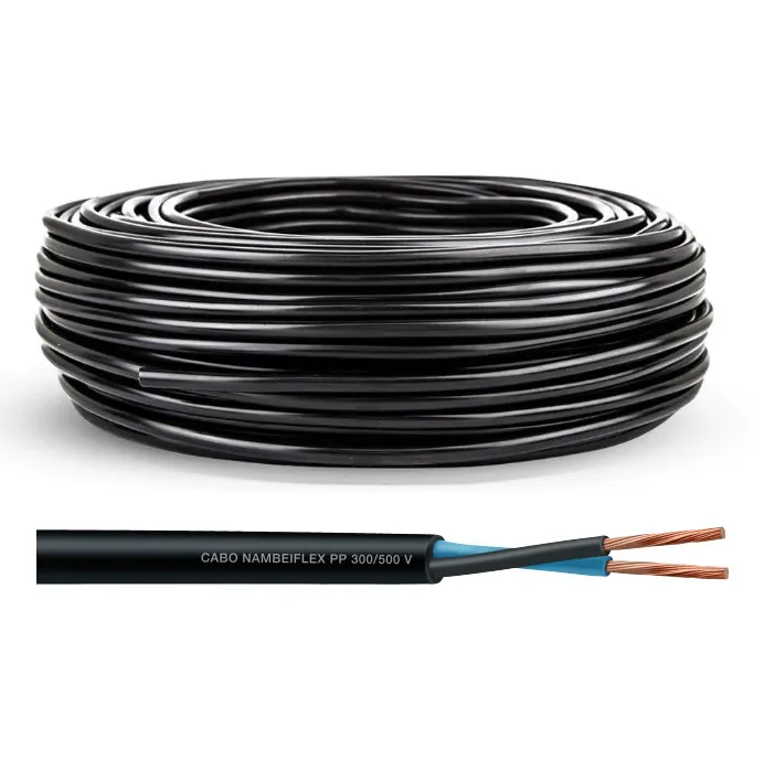 Cabo Fio Flexível Pp 2×2,5mm Preto 50metros Sil